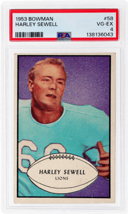 1953 Bowman Harley Sewell #58 PSA 4