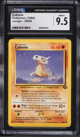 1999 Pokemon Jungle Cubone #50 CGC 9.5 MINT+