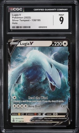 2022 Pokemon Sword & Shield Silver Tempest Holo Lugia V #138 CGC 9 MINT
