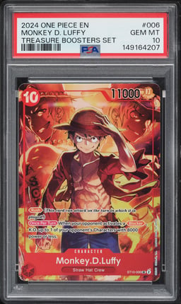2024 One Piece Treasure Boosters Set SR Monkey D. Luffy #ST10-006 PSA 10 GEM MINT