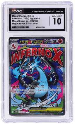 2025 Pokemon Mega Dream Ex High Class Expansion Japanese Mega Attack Rare Mega Charizard X Ex #223 CGC 10