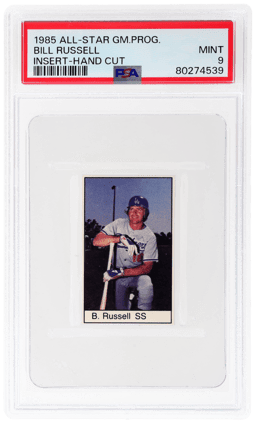 1985 All-Star Game Program Inserts Hand Cut Bill Russell PSA 9