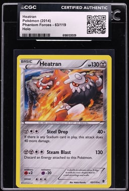 2014 Pokemon XY Phantom Forces Holo Heatran #63 CGC AUTH
