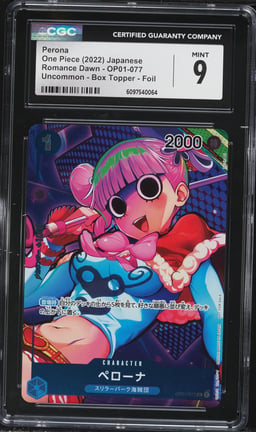 2022 One Piece Japanese Romance Dawn Box Topper Perona #OP01-077 CGC 9 MINT