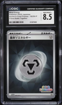 2025 Pokemon Japanese SV Promo Friend Battle Together Metal Energy #182 CGC 8.5 NM-MT+