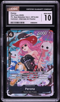 2025 One Piece Premium Best Selection Vol 4 Alt Art Perona #OP10-092 CGC 10 GEM MINT