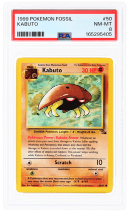 1999 Pokemon Fossil Kabuto #50 PSA 8
