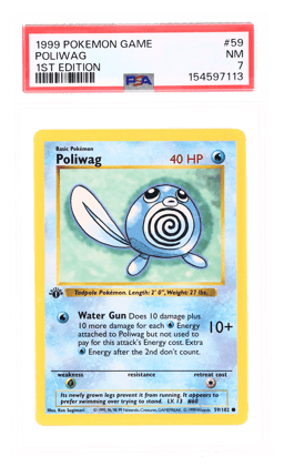 1999 Pokemon Base Set 1st Edition Poliwag #59 PSA 7