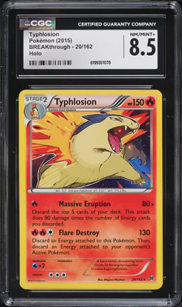 2015 Pokemon XY BREAKthrough Holo Typhlosion #20 CGC 8.5 NM-MT+