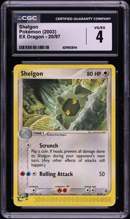 2003 Pokemon EX Dragon Shelgon #20 CGC 4 VGEX