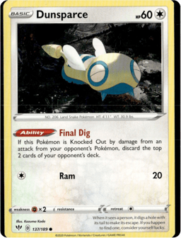 2020 Dunsparce #137 Darkness Ablaze