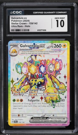 2024 Pokemon Scarlet & Violet Stellar Crown Full Art Galvantula ex #159 CGC 10 GEM MINT