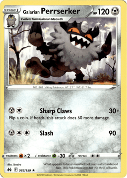 2023 Galarian Perrserker #85 Crown Zenith