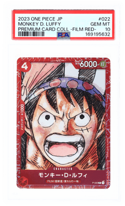 2023 One Piece Premium Card Collection Film Red Japanese Monkey D. Luffy #P022 PSA 10