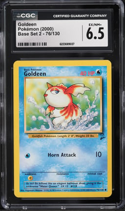 2000 Pokemon Base Set 2 Goldeen #76 CGC 6.5 EXMT+