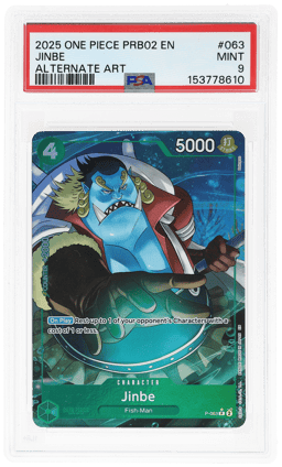 2025 One Piece the Best Premium Booster Volume 2 Alternate Art Jinbe #P063 PSA 9