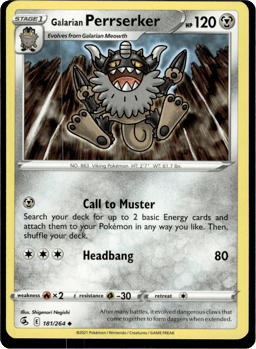 2021 Galarian Perrserker #181 Fusion Strike