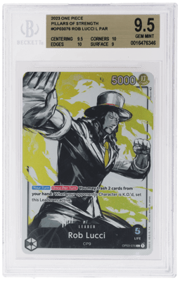 2023 One Piece Pillars of Strength Alternate Art Rob Lucci #OP03-076 BGS 9.5