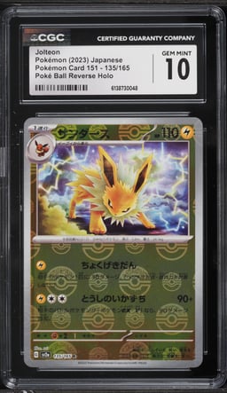 2023 Pokemon Japanese Scarlet & Violet 151 Poke Ball Reverse Holo Jolteon #135 CGC 10 GEM MINT