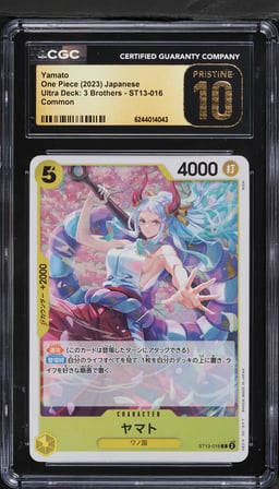 2023 One Piece Japanese Ultra Deck 3 Brothers Yamato #ST13-016 CGC 10 PRISTINE