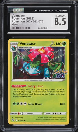 2022 Pokemon GO Sword & Shield Holo Venusaur #3 CGC 8.5 NM-MT+