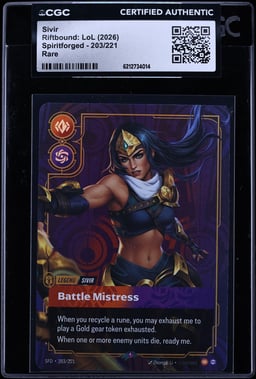 2026 Riftbound League Of Legends LoL Spiritforged Sivir #203 CGC AUTH
