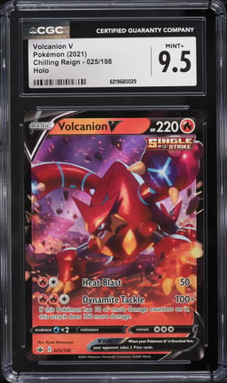2021 Pokemon Sword & Shield Chilling Reign Holo Volcanion V #25 CGC 9.5 MINT+