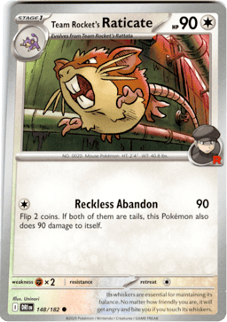 2025 Team Rocket's Raticate #148 Destined Rivals