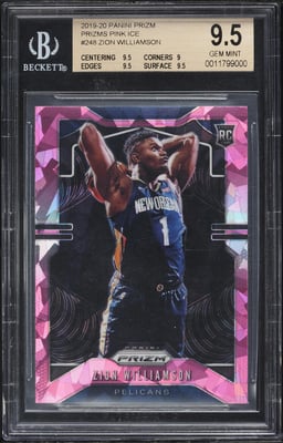 2019 Panini Prizm Pink Ice Zion Williamson ROOKIE #248 BGS 9.5 GEM MINT
