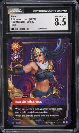 2026 Riftbound League Of Legends LoL Spiritforged Sivir #203 CGC 8.5 NM-MT+