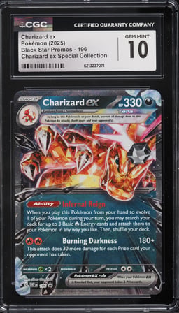 2025 Pokemon Scarlet & Violet Promo Special Collection Holo Charizard Ex #196 CGC 10 GEM MINT