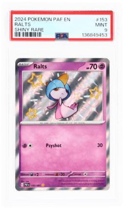 2024 Pokemon Scarlet and Violet Paldean Fates Shiny Rare Ralts #153 PSA 9