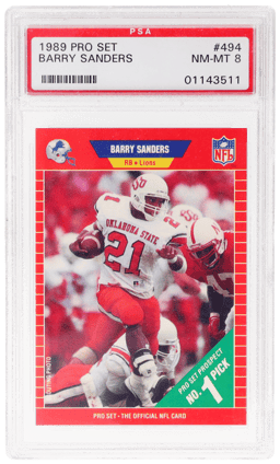 1989 Pro Set Barry Sanders #494 PSA 8