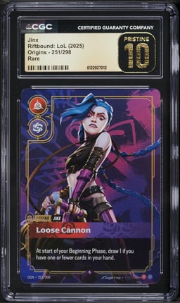 2025 Riftbound League Of Legends LoL Origins Jinx #251 CGC 10 PRISTINE