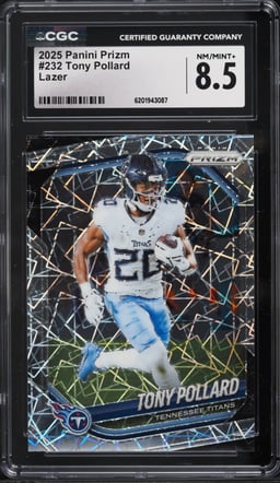 2025 Panini Prizm Lazer Tony Pollard #232 CGC 8.5 NM-MT+