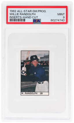 1982 All-Star Game Program Inserts Hand Cut Willie Randolph PSA 9