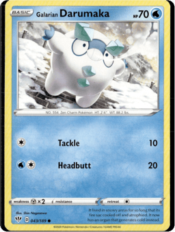 2020 Galarian Darumaka #43 Darkness Ablaze