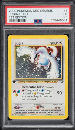 2000 Pokemon Neo Genesis 1st Edition Holo Lugia #9 PSA 1.5 FR