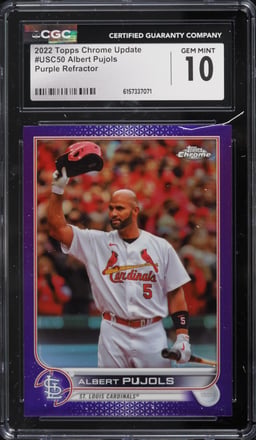 2022 Topps Chrome Update Purple Refractor Albert Pujols #USC50 CGC 10 GEM MINT