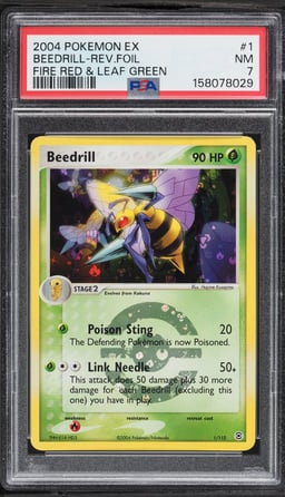 2004 Pokemon EX Fire Red & Leaf Green Reverse Holo Beedrill #1 PSA 7 NRMT