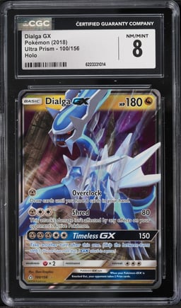 2018 Pokemon Sun & Moon Ultra Prism Holo Dialga GX #100 CGC 8 NM-MT