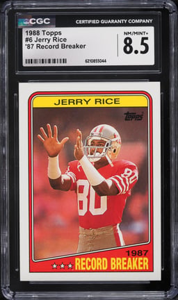 1988 Topps Record Breaker Jerry Rice #6 CGC 8.5 NM-MT+