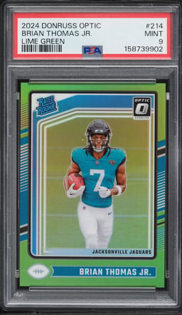 2024 Donruss Optic Lime Green Brian Thomas Jr. ROOKIE /50 #214 PSA 9 MINT