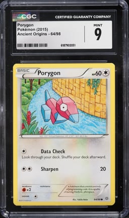 2015 Pokemon XY Ancient Origins Porygon #64 CGC 9 MINT