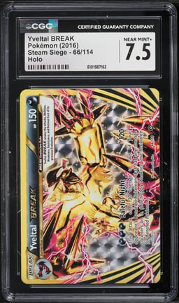 2016 Pokemon XY Steam Siege Alt Art Yveltal BREAK #66 CGC 7.5 NRMT+