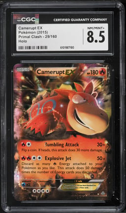 2015 Pokemon XY Primal Clash Holo Camerupt EX #29 CGC 8.5 NM-MT+