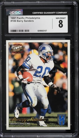 1997 Pacific Philadelphia Barry Sanders #106 CGC 8 NM-MT