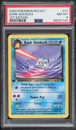 2000 Pokemon Team Rocket 1st Edition Dark Golduck #37 PSA 8 NM-MT