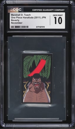 2011 One Piece Hanafuda Japanese Beverly November Marshall D. Teach CGC 10 GEM MINT