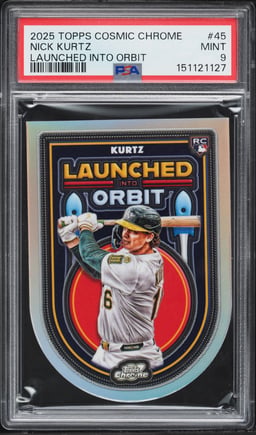 2025 Topps Cosmic Chrome Launched Into Orbit Nick Kurtz ROOKIE #45 PSA 9 MINT